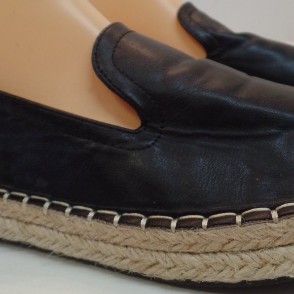 CHASE & CHLOE Sierra Black Espadrilles Slip On Loafers Sz 8.5. Pre Ownd - Picture 2 of 12